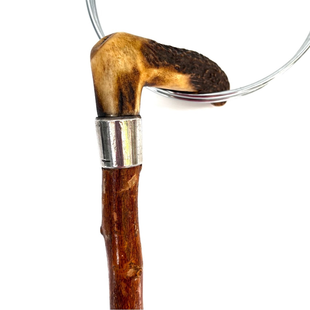 Sterling Silver Horn Vintage Knobby Walking Stick Cane